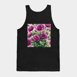 Poppy Flower Tank Top